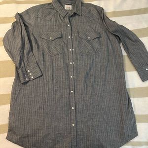 Wrangler shirt dress with pearl snap buttons